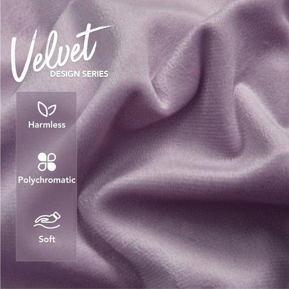 Deconovo Velvet Throw Pillow Covers Purple 24x24 in, Set of 2 - Picture 3 of 3